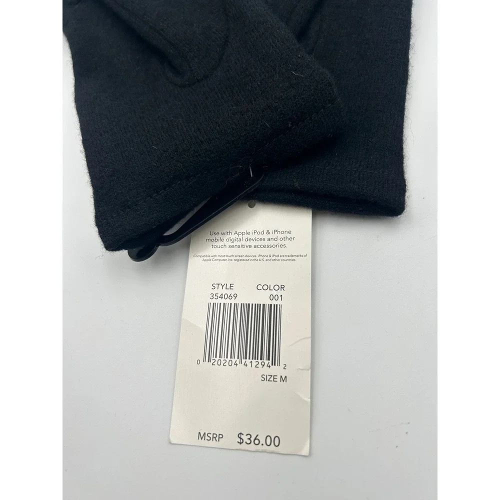 Echo Design Runway Touchgloves Black Knit Touchscreen Gloves Size M 354069